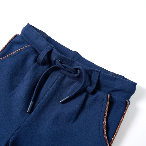 Pantalon enfant avec cordon de serrage bleu marine 140