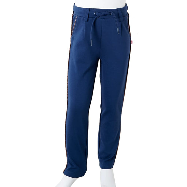 Pantalon enfant avec cordon de serrage bleu marine 140