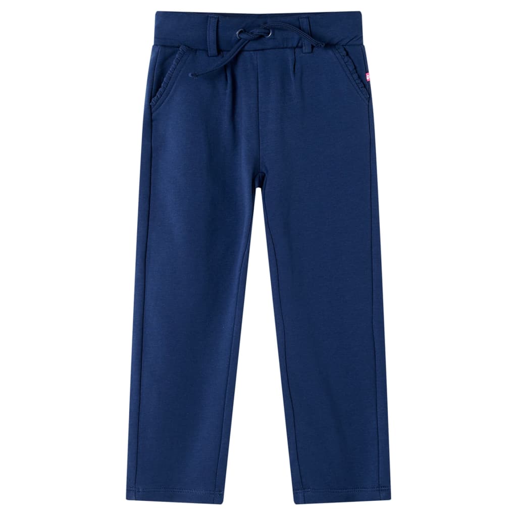 Pantalon enfant avec cordon de serrage bleu marine 140