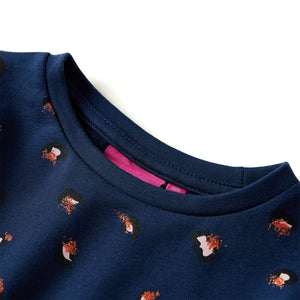 Kinderkleid mit Langen Ärmeln Marineblau 128