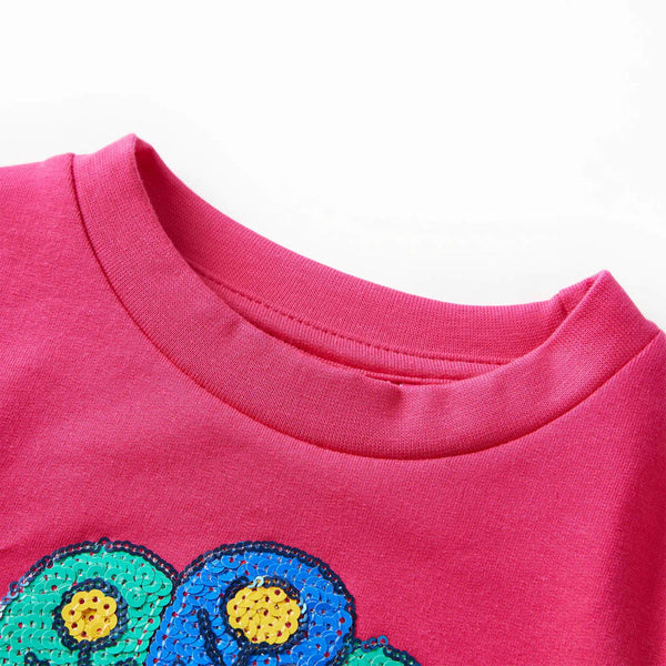 Kinder-Sweatshirt Knallrosa 140