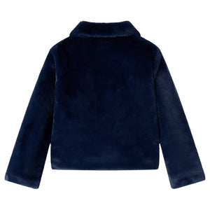 Kindermantel Kunstpelz Marineblau 128