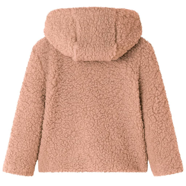 Kinder-Kapuzenjacke Teddy-Kunstpelz Heller Cognac 104