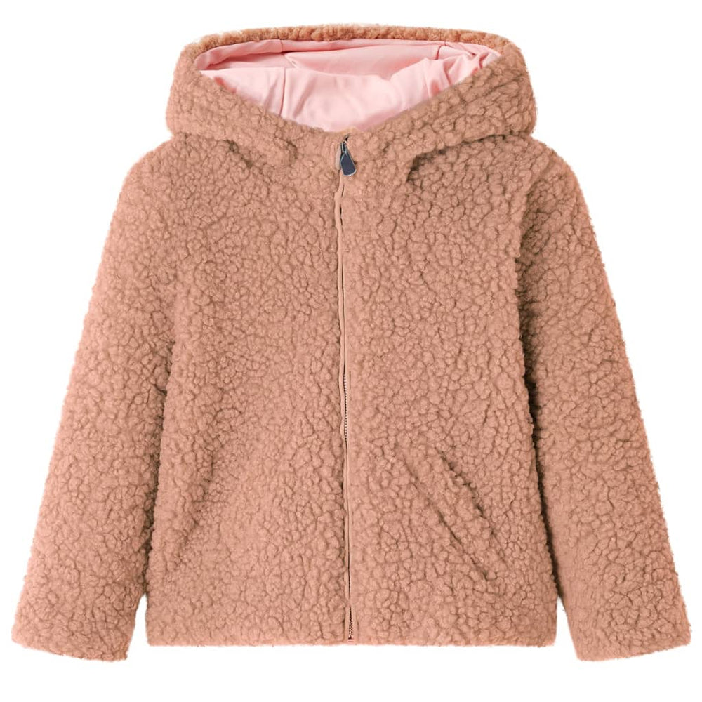 Veste à capuche enfant en fausse fourrure Teddy Cognac clair 116