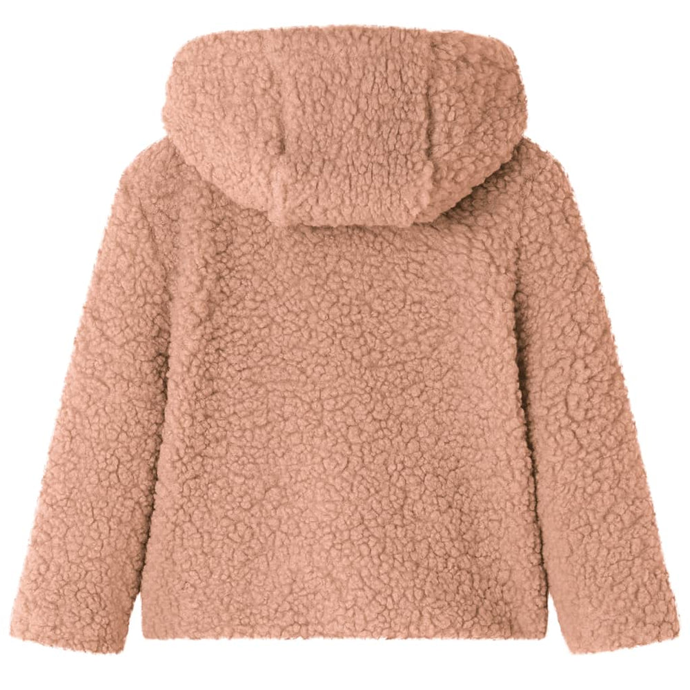 Veste à capuche enfant en fausse fourrure Teddy, cognac clair 140
