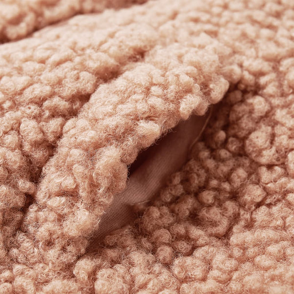 Kinder-Kapuzenjacke Teddy-Kunstpelz Heller Cognac 140