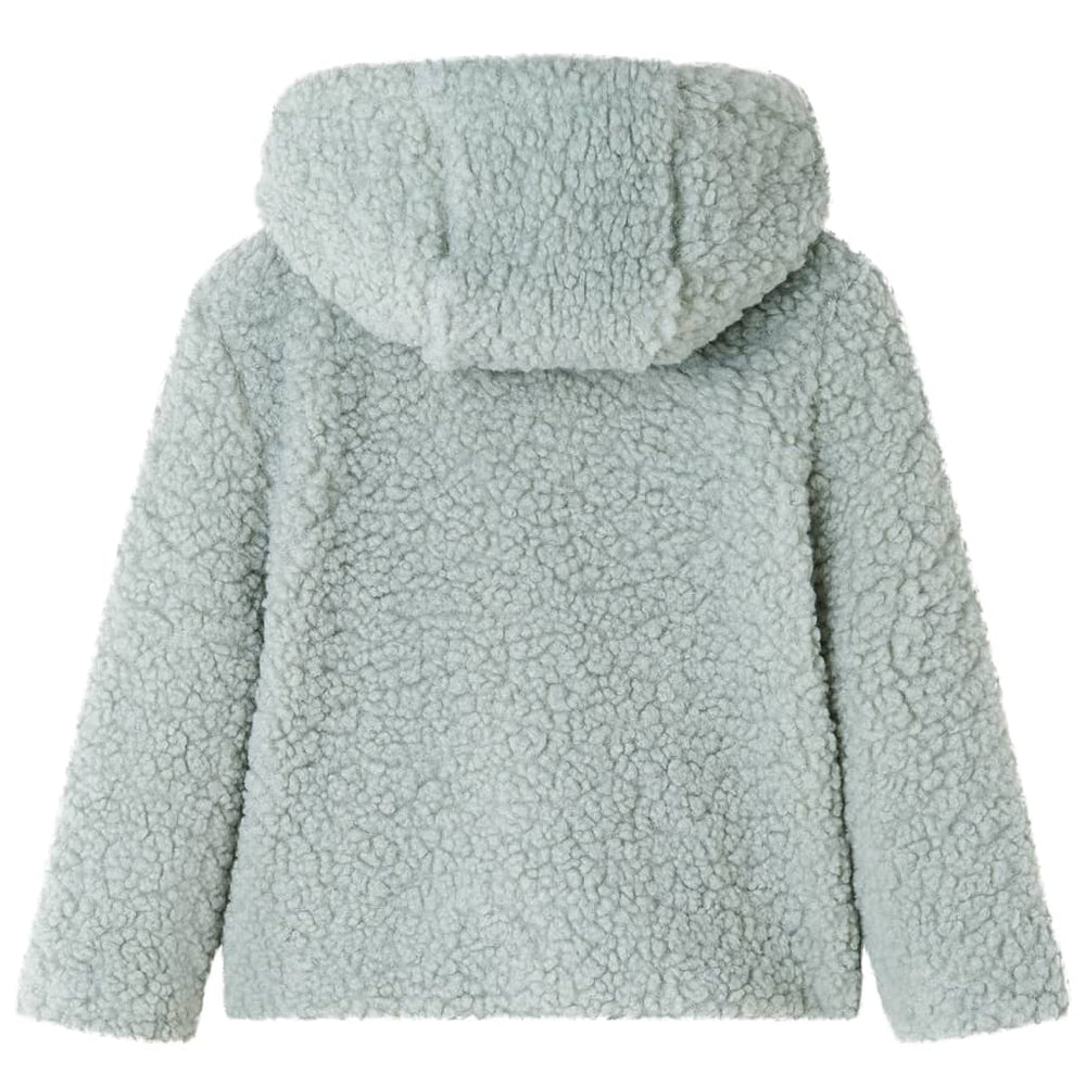 Veste à capuche en fausse fourrure d'ourson pour enfant vert menthe 92