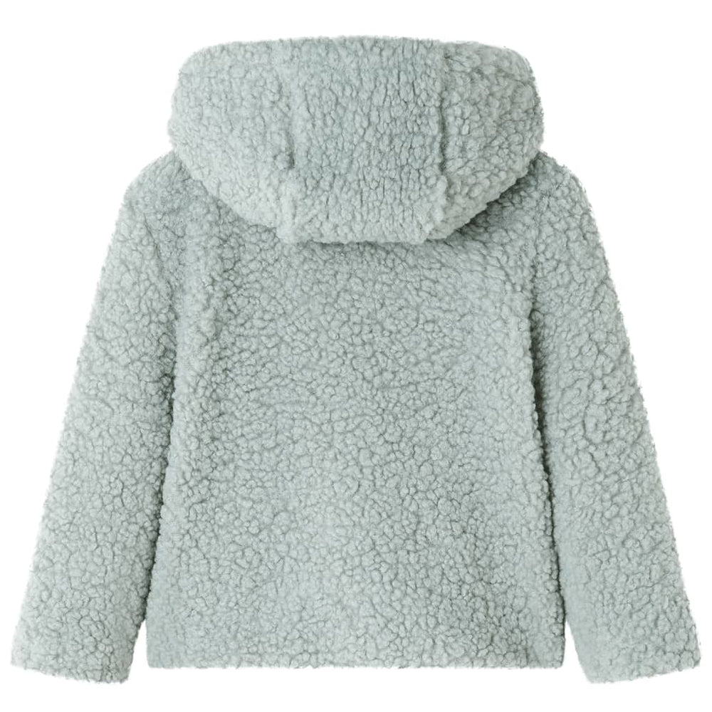 Veste à capuche enfant en fausse fourrure Teddy vert menthe 104