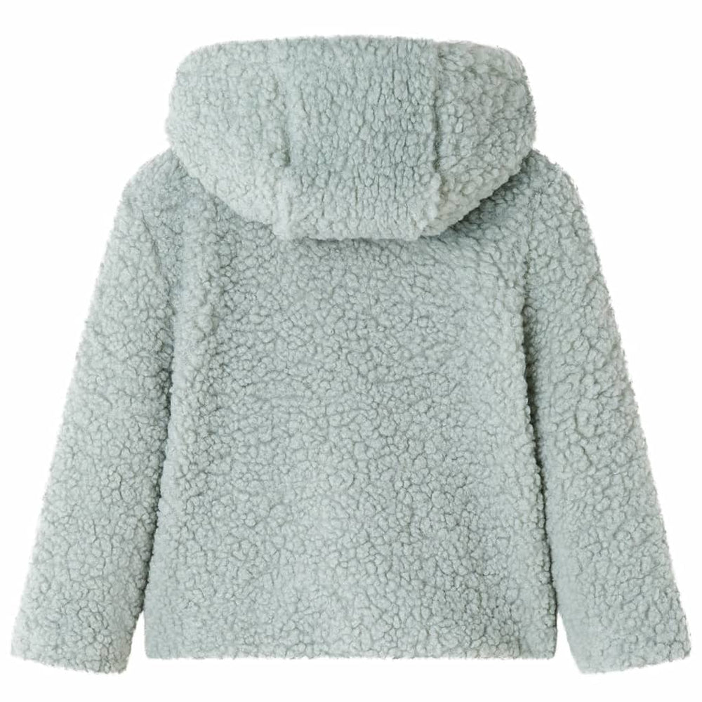 Veste à capuche enfant en fausse fourrure Teddy vert menthe 116