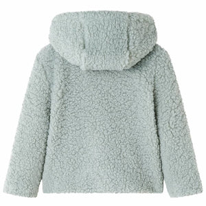 Kinder-Kapuzenjacke Teddy-Kunstpelz Minzgrün 116