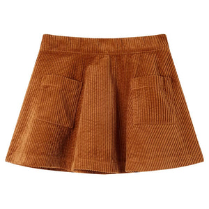 Kinderrock mit Taschen Cord Cognac 104