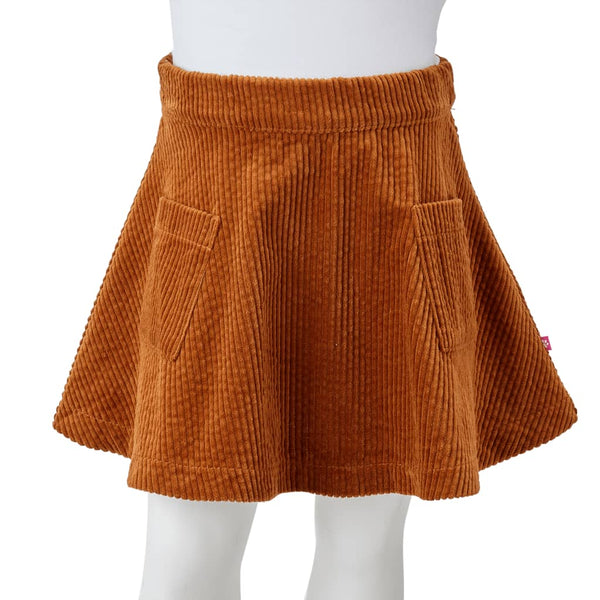 Kinderrock mit Taschen Cord Cognac 104