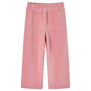 Pantalon enfant velours côtelé rose clair 128