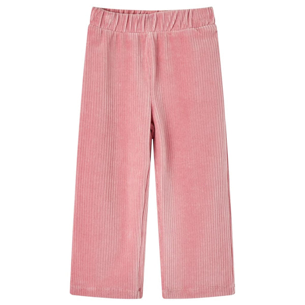 Pantalon enfant velours côtelé rose clair 128
