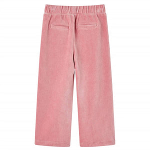 Pantalon enfant velours côtelé rose clair 128