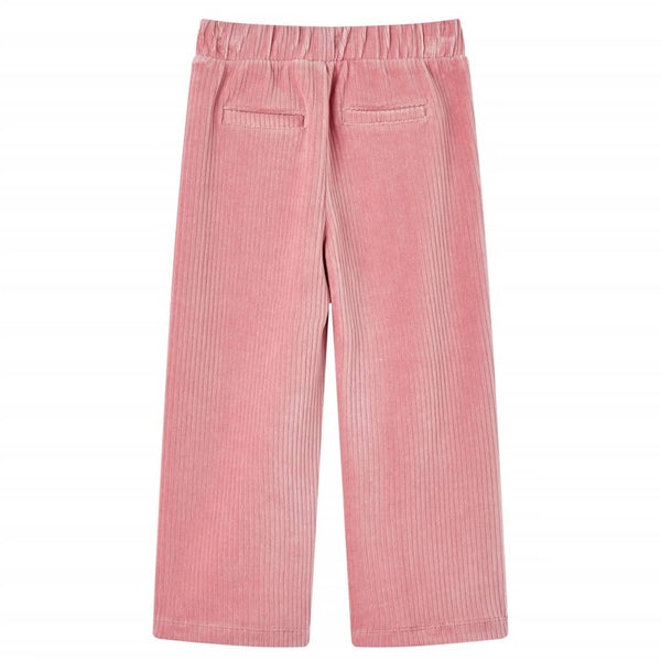 Pantalon enfant velours côtelé rose clair 128