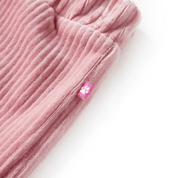 Pantalon enfant velours côtelé rose clair 128