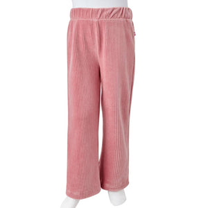 Pantalon enfant velours côtelé rose clair 128