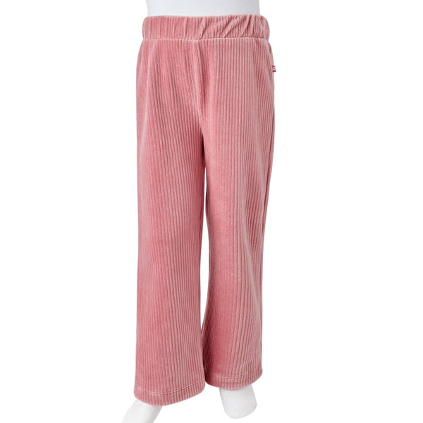 Pantalon enfant velours côtelé rose clair 128