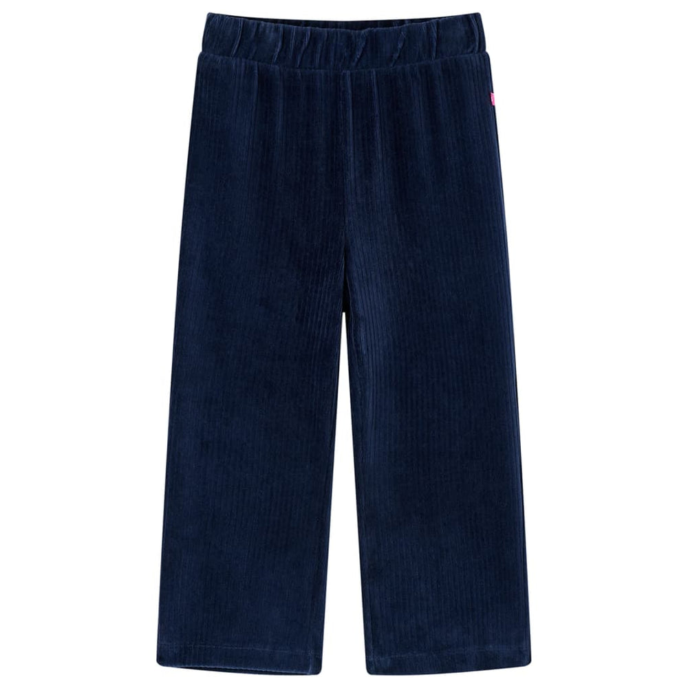 Pantalon enfant en velours côtelé bleu marine 128