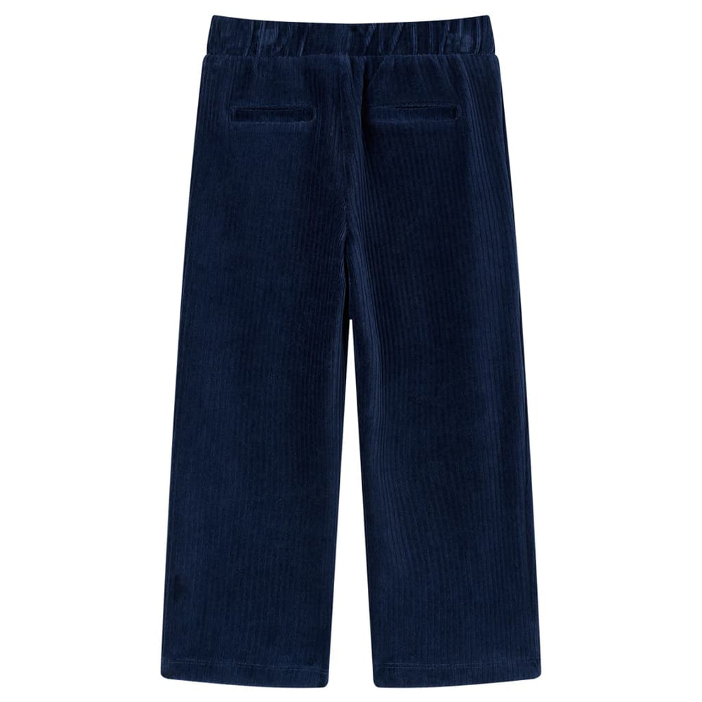 Pantalon enfant en velours côtelé bleu marine 128