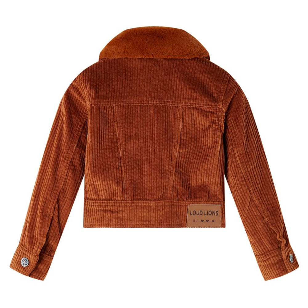 Veste enfant velours côtelé cognac 116
