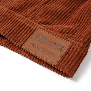 Veste enfant en velours côtelé couleur cognac 140