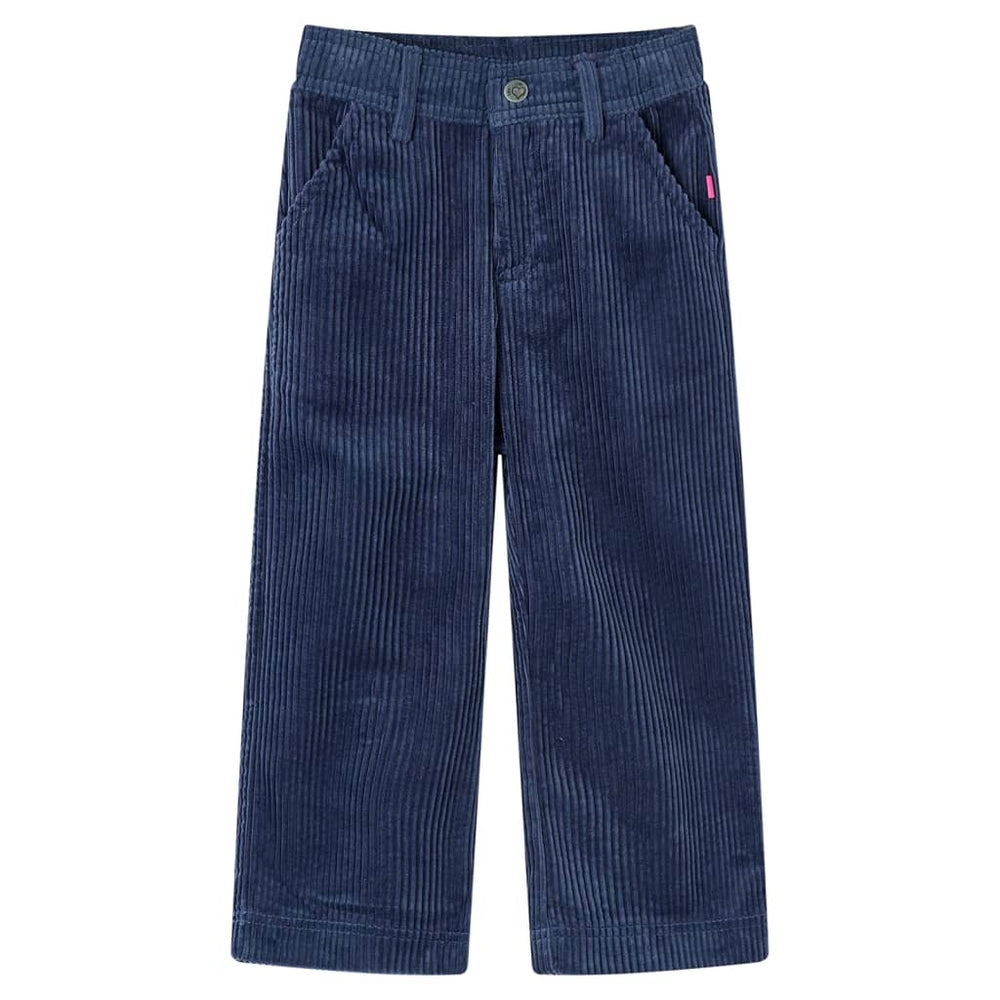Pantalon en velours côtelé bleu marine pour enfant 92
