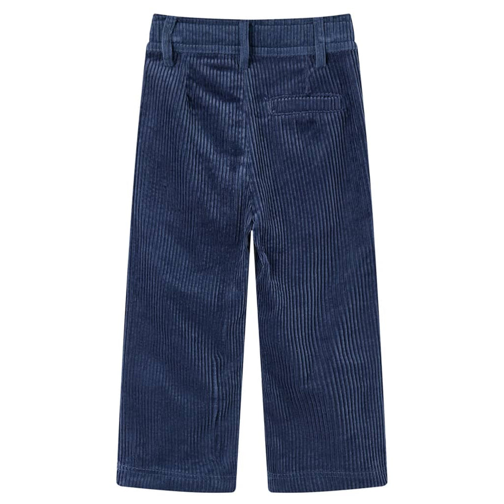 Pantalon en velours côtelé bleu marine pour enfant 92