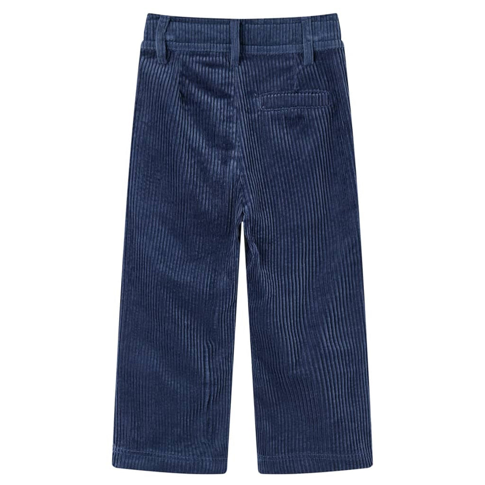 Pantalon enfant en velours côtelé bleu marine 104