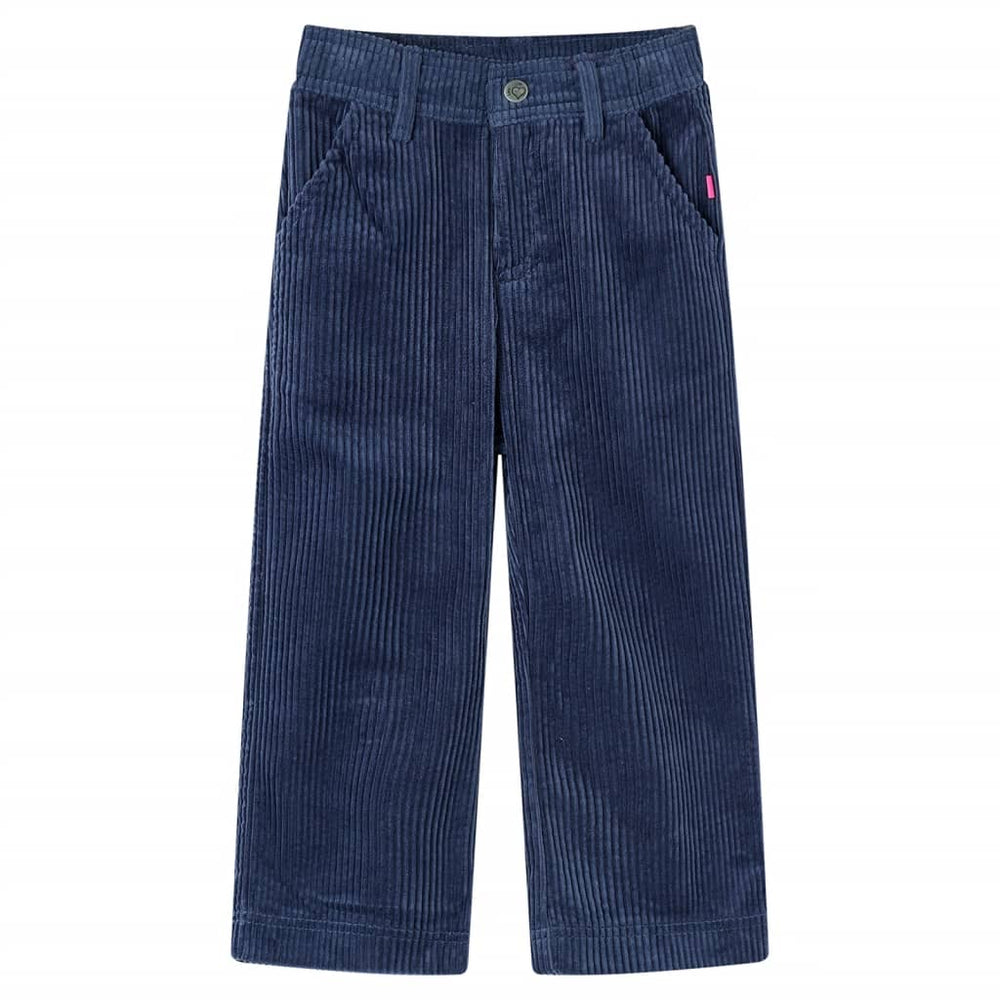 Pantalon enfant velours côtelé bleu marine 116
