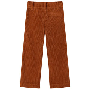 Pantalon enfant en velours côtelé couleur cognac, taille 104