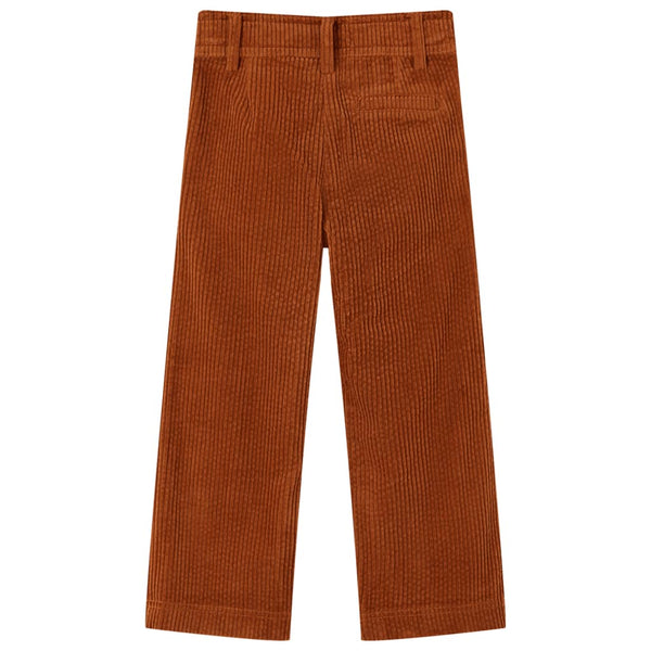 Pantalon enfant en velours côtelé couleur cognac, taille 104