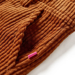 Pantalon enfant en velours côtelé couleur cognac, taille 104
