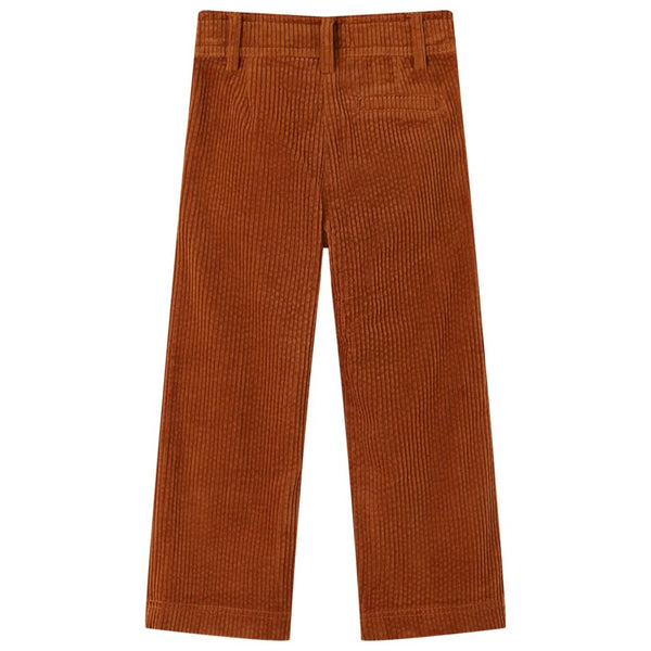 Pantalon enfant en velours côtelé couleur cognac, taille 116