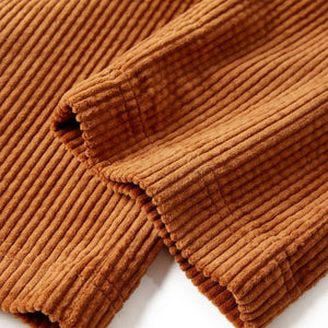 Pantalon enfant en velours côtelé couleur cognac, taille 116