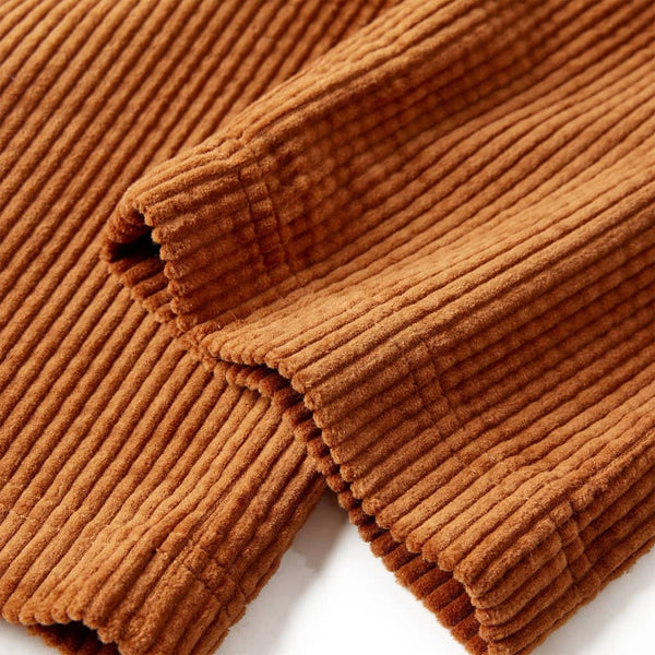 Pantalon enfant en velours côtelé couleur cognac, taille 116