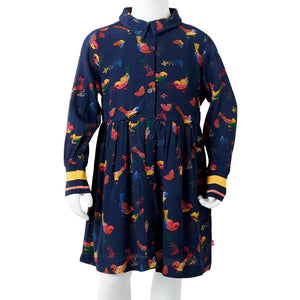 Kinderkleid mit Langen Ärmeln Marineblau 140