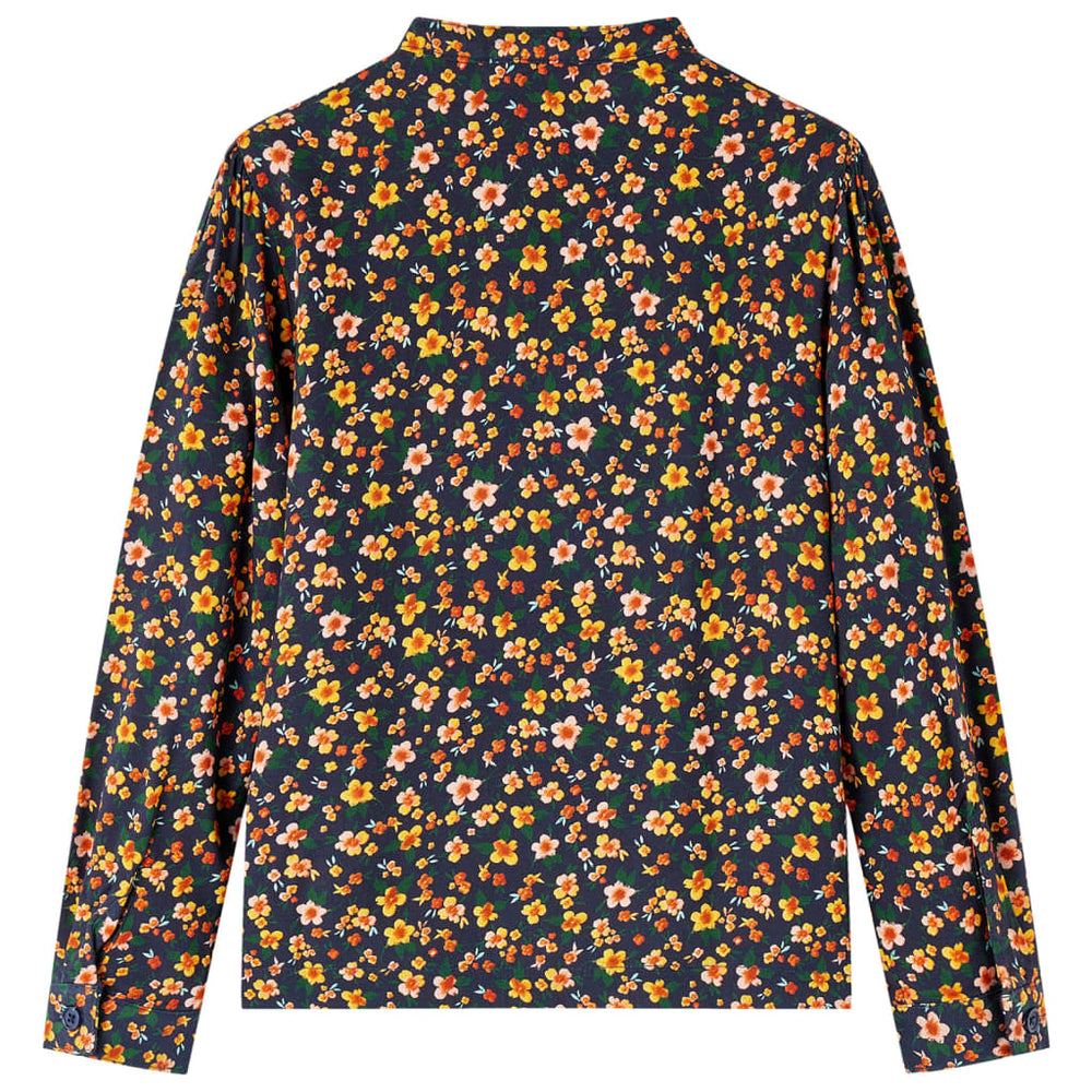 Chemise enfant col montant bleu marine 116