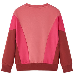 Kinder-Sweatshirt Farbblock Rosa und Henna 104