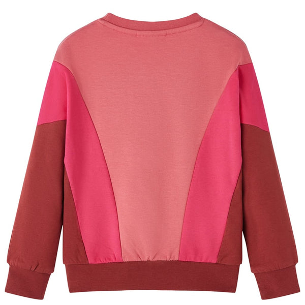 Kinder-Sweatshirt Farbblock Rosa und Henna 116
