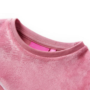 Kids' Velvet Patchwork Sweatshirt Raspberry Pink 128