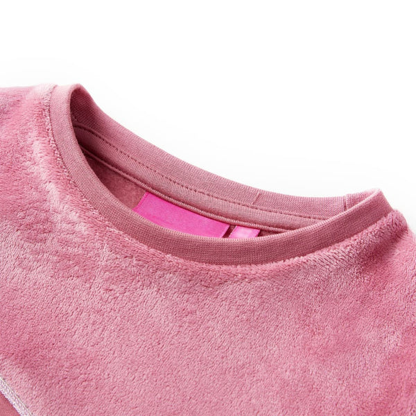 Kids' Velvet Patchwork Sweatshirt Raspberry Pink 128