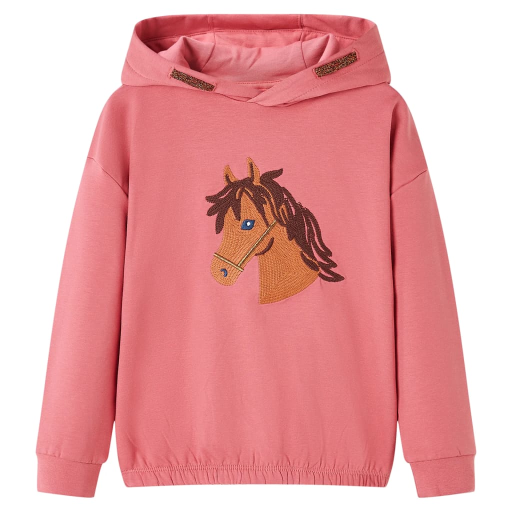 Sweat à capuche enfant vieux rose 92
