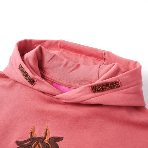 Sweat à capuche enfant vieux rose 92