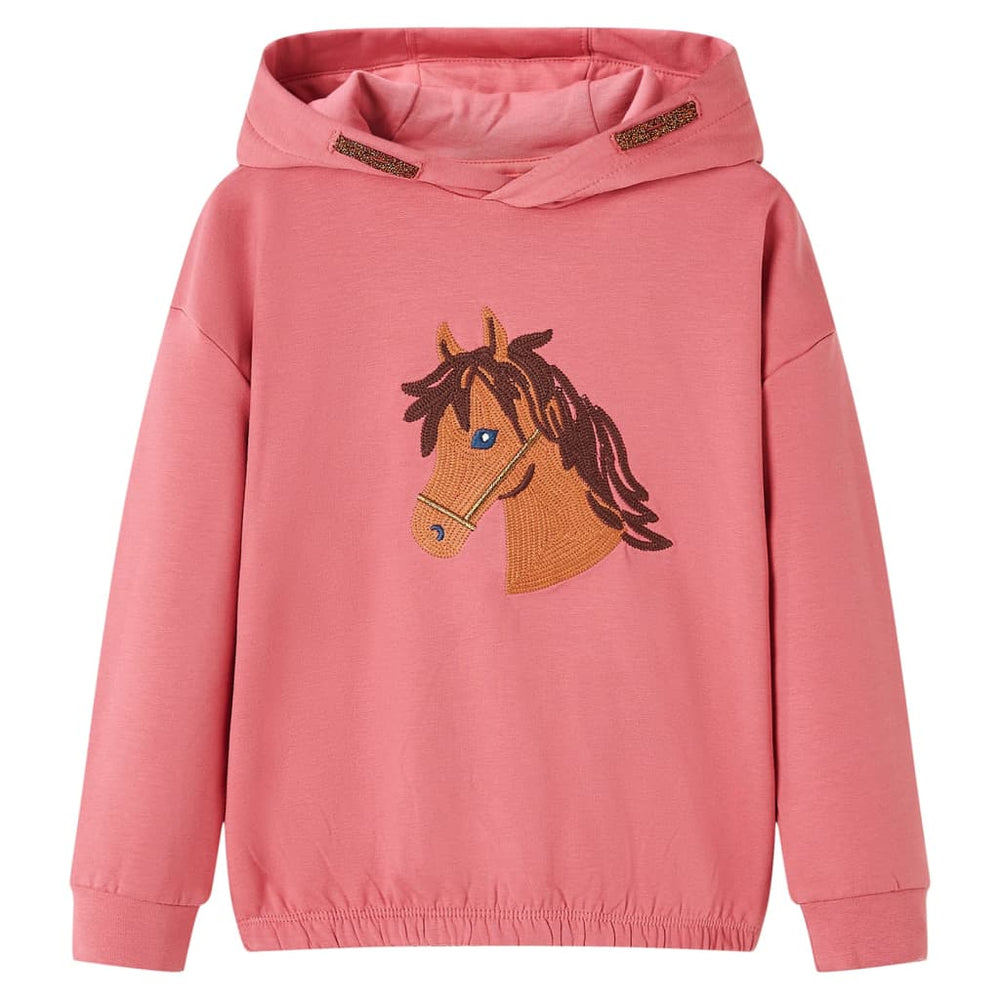 Sweat à capuche enfant vieux rose 104
