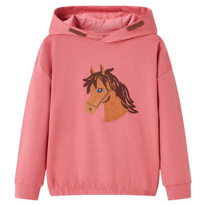 Sweat à capuche enfant vieux rose 104