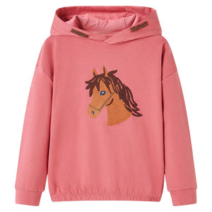 Sweat à capuche enfant vieux rose 128