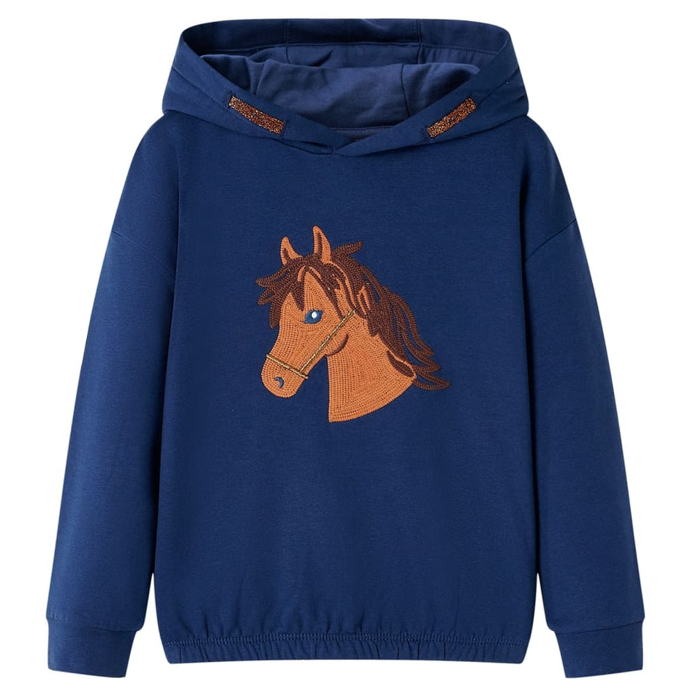 Sweat à capuche enfant bleu marine 116