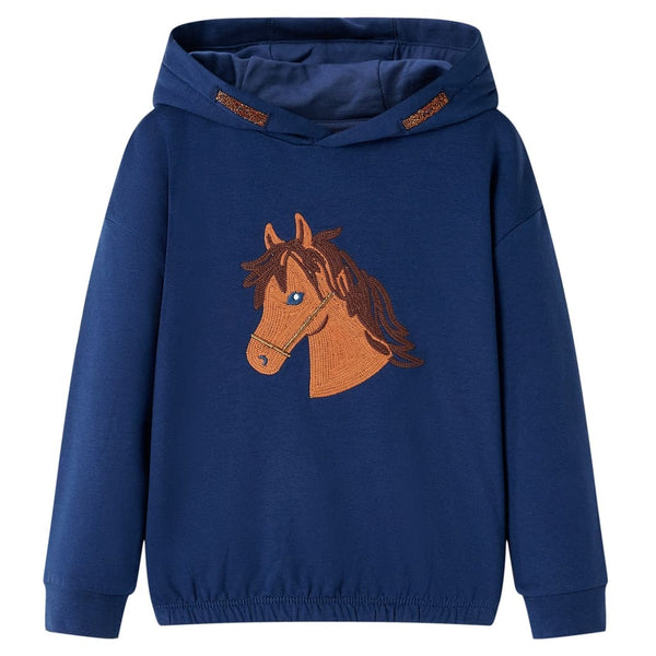 Sweat à capuche enfant bleu marine 116